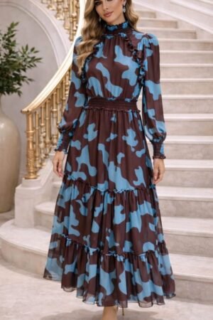 Vestido Longo Camuflado Chic