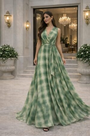 Vestido Longo Verde Degradê