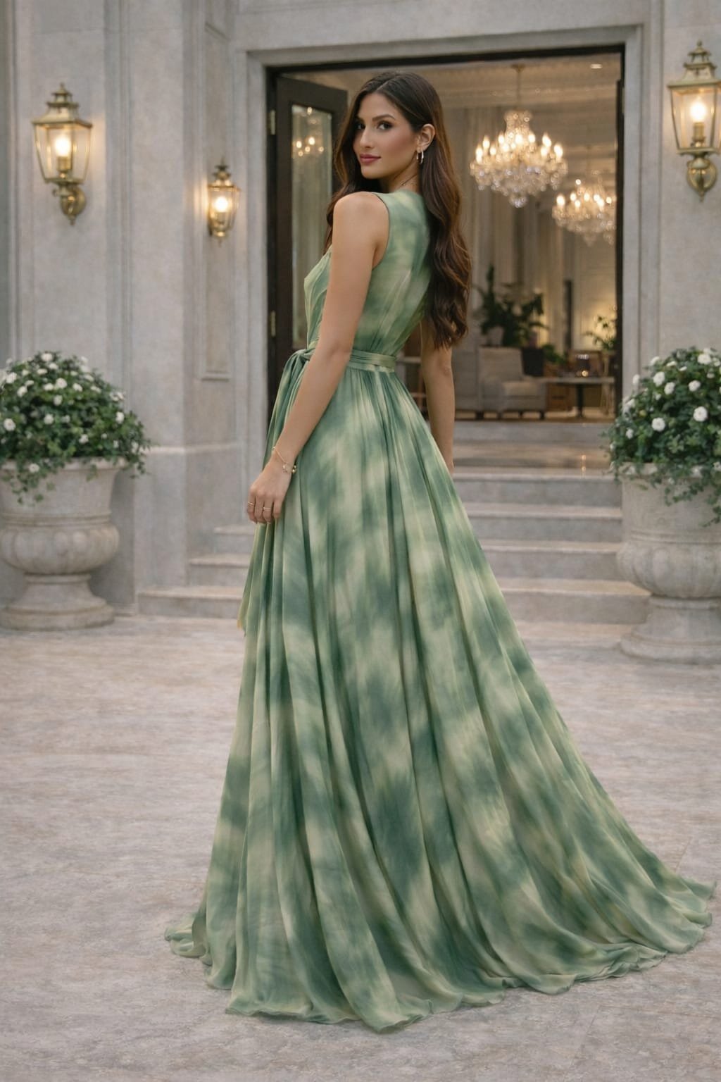 Vestido Longo Verde Degradê - Imagem 2